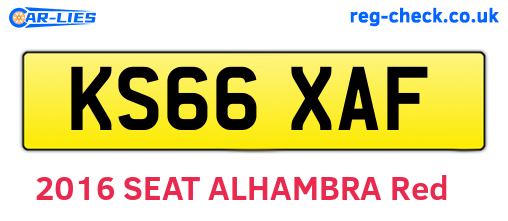 KS66XAF are the vehicle registration plates.