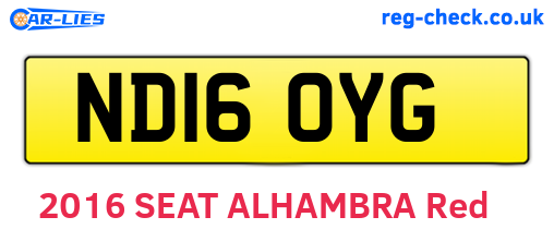 ND16OYG are the vehicle registration plates.