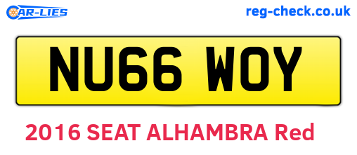NU66WOY are the vehicle registration plates.
