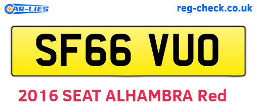 SF66VUO are the vehicle registration plates.