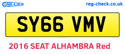 SY66VMV are the vehicle registration plates.
