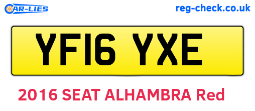 YF16YXE are the vehicle registration plates.