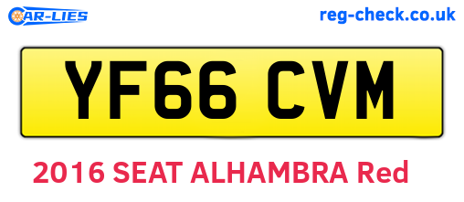 YF66CVM are the vehicle registration plates.
