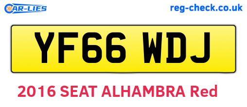 YF66WDJ are the vehicle registration plates.
