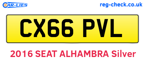 CX66PVL are the vehicle registration plates.