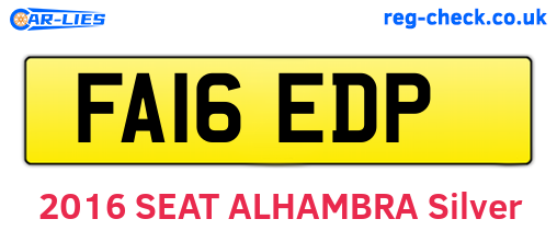 FA16EDP are the vehicle registration plates.