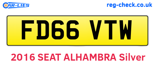 FD66VTW are the vehicle registration plates.