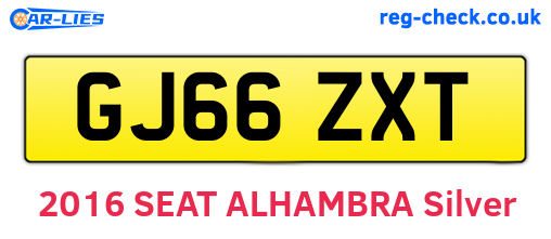 GJ66ZXT are the vehicle registration plates.