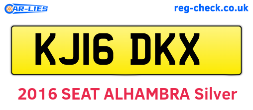 KJ16DKX are the vehicle registration plates.