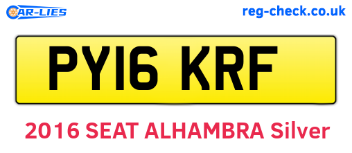 PY16KRF are the vehicle registration plates.