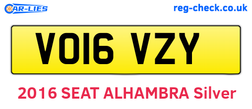 VO16VZY are the vehicle registration plates.