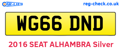 WG66DND are the vehicle registration plates.