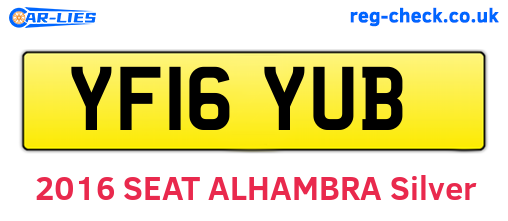 YF16YUB are the vehicle registration plates.