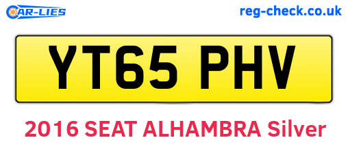 YT65PHV are the vehicle registration plates.