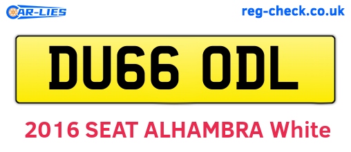 DU66ODL are the vehicle registration plates.