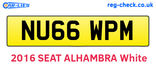 NU66WPM are the vehicle registration plates.