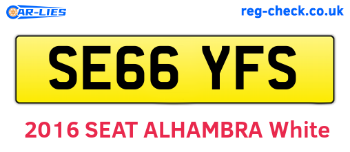 SE66YFS are the vehicle registration plates.