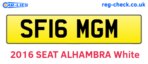 SF16MGM are the vehicle registration plates.