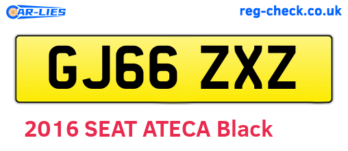 GJ66ZXZ are the vehicle registration plates.