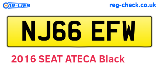 NJ66EFW are the vehicle registration plates.