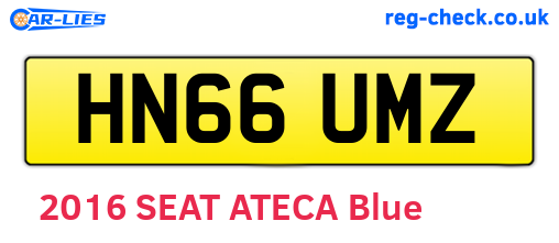 HN66UMZ are the vehicle registration plates.