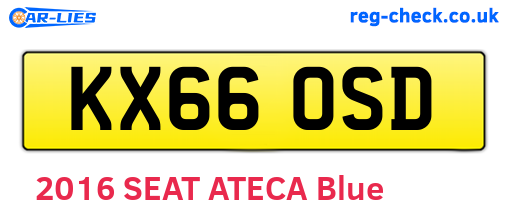 KX66OSD are the vehicle registration plates.