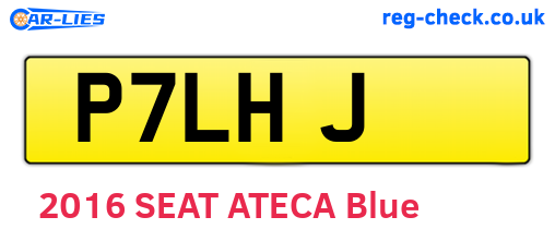 P7LHJ are the vehicle registration plates.