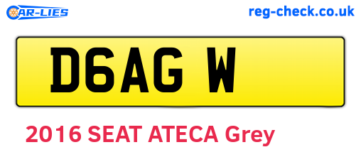 D6AGW are the vehicle registration plates.