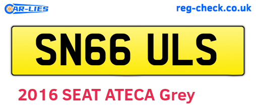 SN66ULS are the vehicle registration plates.