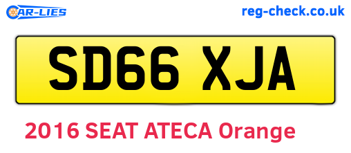 SD66XJA are the vehicle registration plates.