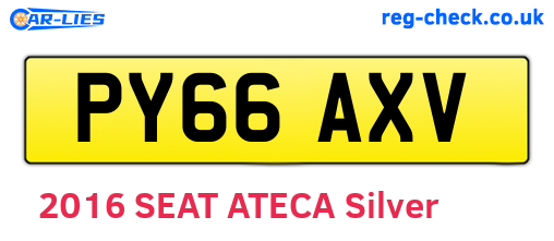 PY66AXV are the vehicle registration plates.