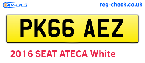 PK66AEZ are the vehicle registration plates.