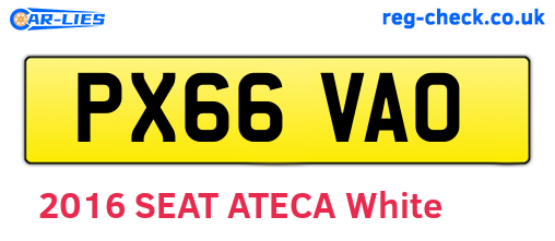 PX66VAO are the vehicle registration plates.