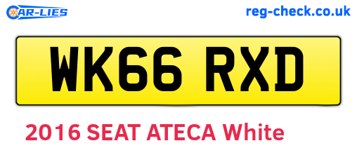 WK66RXD are the vehicle registration plates.