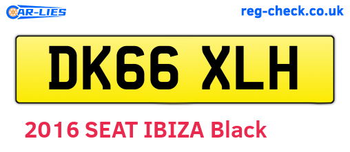 DK66XLH are the vehicle registration plates.