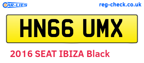HN66UMX are the vehicle registration plates.
