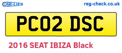 PC02DSC are the vehicle registration plates.