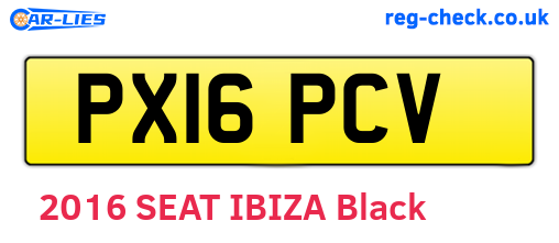 PX16PCV are the vehicle registration plates.