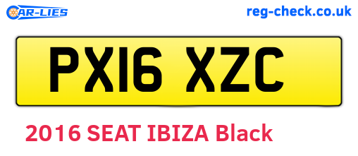 PX16XZC are the vehicle registration plates.