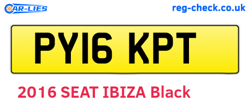 PY16KPT are the vehicle registration plates.