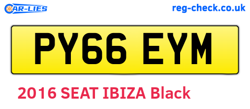 PY66EYM are the vehicle registration plates.