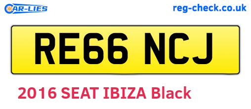 RE66NCJ are the vehicle registration plates.