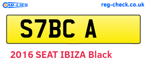 S7BCA are the vehicle registration plates.