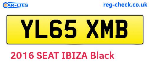 YL65XMB are the vehicle registration plates.