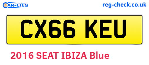 CX66KEU are the vehicle registration plates.