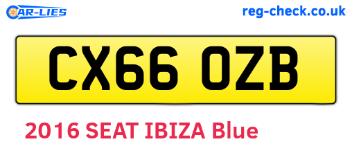 CX66OZB are the vehicle registration plates.