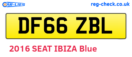DF66ZBL are the vehicle registration plates.
