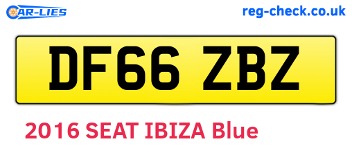 DF66ZBZ are the vehicle registration plates.