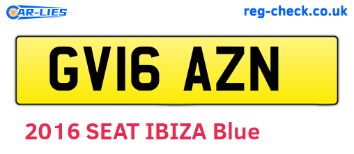 GV16AZN are the vehicle registration plates.