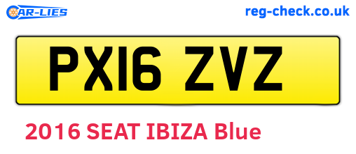 PX16ZVZ are the vehicle registration plates.